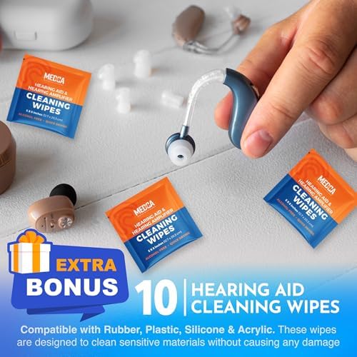 Kit de Limpieza para Audífonos - Set de 20 Piezas con Estuche, 10 Toallitas Limpiadoras y Lupa para Audífonos, Auriculares, Amplificadores y - imagen 2