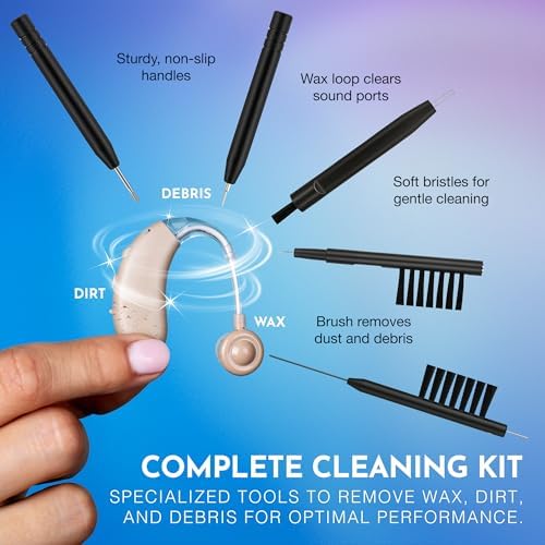 Kit de Limpieza para Audífonos - Set de 20 Piezas con Estuche, 10 Toallitas Limpiadoras y Lupa para Audífonos, Auriculares, Amplificadores y - imagen 6