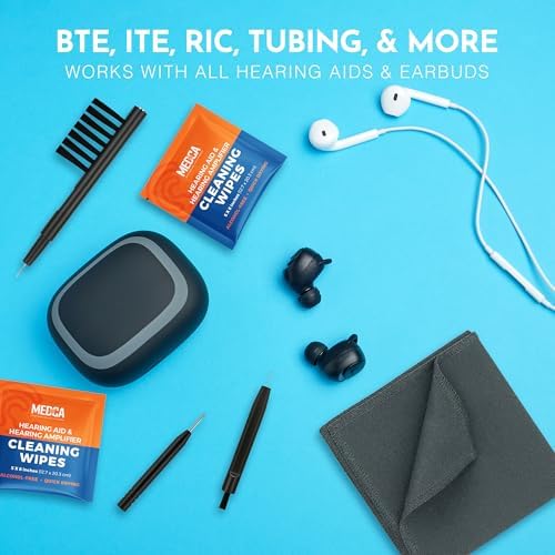 Kit de Limpieza para Audífonos - Set de 20 Piezas con Estuche, 10 Toallitas Limpiadoras y Lupa para Audífonos, Auriculares, Amplificadores y - imagen 8