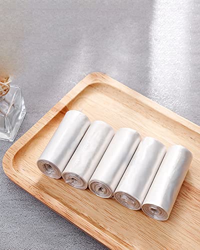 Bolsas de Basura MONGTINGLU Mini para Bote de 0.5 Gal, 150 Piezas en 5 Rollos, Ideal para Botes de Escritorio de 2 Litros o Menos (Translúcido) - imagen 8