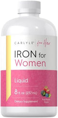 Suplemento Líquido de Hierro Carlyle para Mujeres | 8 oz | Sabor Fruta Punch | Vegetariano, Sin OGM, Sin Gluten - imagen 1