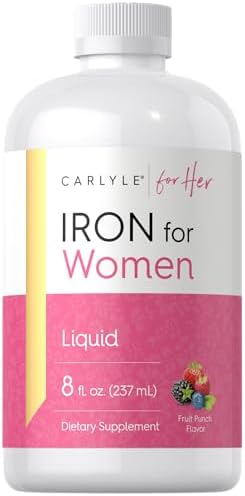 Suplemento Líquido de Hierro Carlyle para Mujeres | 8 oz | Sabor Fruta Punch | Vegetariano, Sin OGM, Sin Gluten - imagen 1