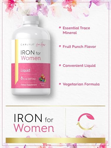 Suplemento Líquido de Hierro Carlyle para Mujeres | 8 oz | Sabor Fruta Punch | Vegetariano, Sin OGM, Sin Gluten - imagen 4
