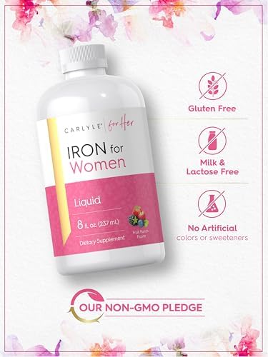Suplemento Líquido de Hierro Carlyle para Mujeres | 8 oz | Sabor Fruta Punch | Vegetariano, Sin OGM, Sin Gluten - imagen 5
