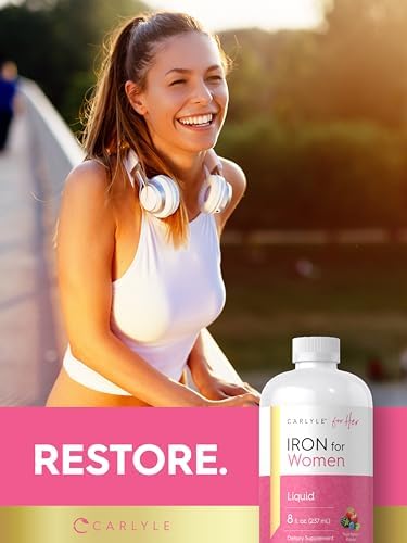 Suplemento Líquido de Hierro Carlyle para Mujeres | 8 oz | Sabor Fruta Punch | Vegetariano, Sin OGM, Sin Gluten - imagen 7