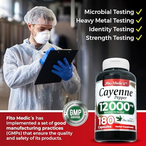 Cápsulas de Pimienta de Cayena FITO MEDIC'S Lab | 180 Cápsulas | 60 Porciones - imagen 8