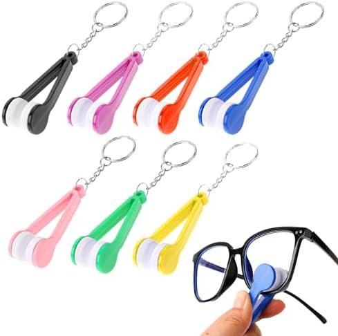 Juego de 7 Piezas de Limpiador de Lentes, Mini Limpiador de Microfibra para Gafas de Sol y Lentes con Llavero, Paño Suave para Limpieza (7 Colores) - imagen 1