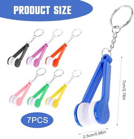 Juego de 7 Piezas de Limpiador de Lentes, Mini Limpiador de Microfibra para Gafas de Sol y Lentes con Llavero, Paño Suave para Limpieza (7 Colores) - imagen 2