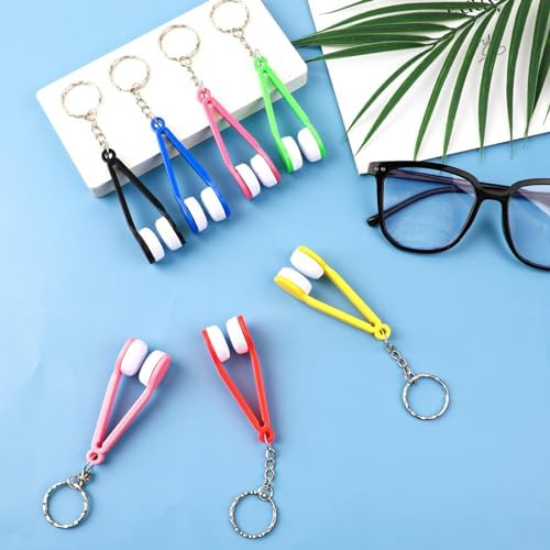 Juego de 7 Piezas de Limpiador de Lentes, Mini Limpiador de Microfibra para Gafas de Sol y Lentes con Llavero, Paño Suave para Limpieza (7 Colores) - imagen 6