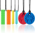 Collares Masticables SOSKYGELO para Niños Sensoriales, Paquete de 6 Collares de Silicona para Autismo, TDAH y SPD, Juguetes de Masticar para Reducir - imagen 1