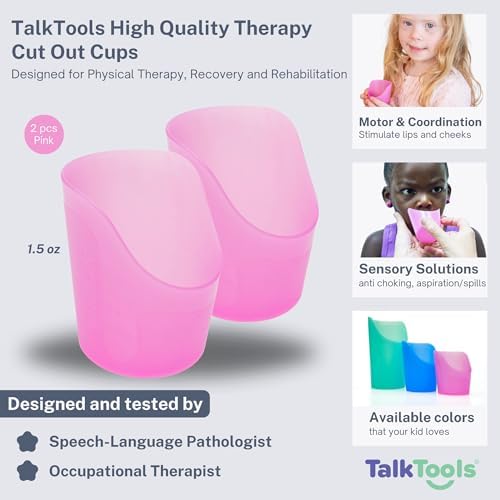 Tazas Cut Out TalkTools para Necesidades Especiales - Set de Vidrio para Terapia Física y Rehabilitación | Soporte de Motricidad y Coordinación | - imagen 3