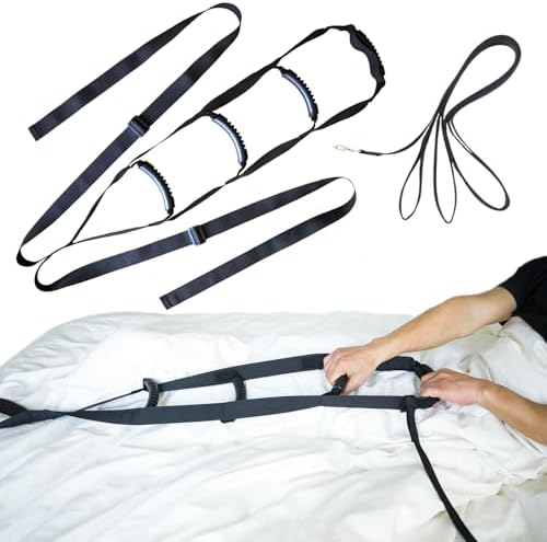 Escalera de Cama con 4 Agarraderas, Longitud Ajustable y Soporte de Doble Punto, Ayuda para Levantarse para Personas Mayores, Embarazadas, Obesas y - imagen 1
