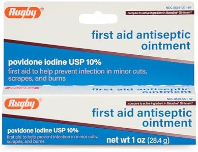 Ungüento Antiséptico Rugby, Solución Tópica de Povidona Yodada USP 10%, Previene Infecciones en Cortes, Raspones y Quemaduras - 1 Oz. - imagen 1