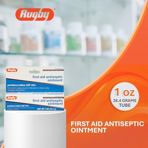 Ungüento Antiséptico Rugby, Solución Tópica de Povidona Yodada USP 10%, Previene Infecciones en Cortes, Raspones y Quemaduras - 1 Oz. - imagen 2