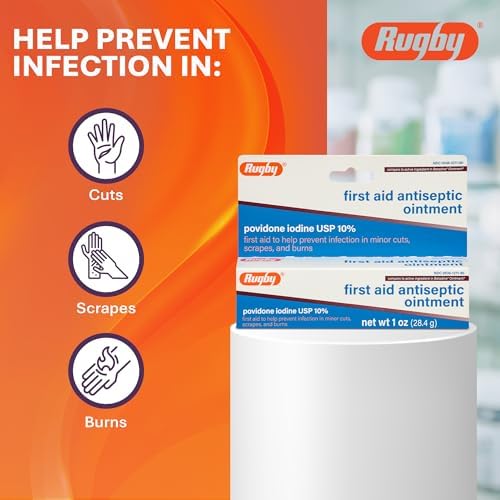 Ungüento Antiséptico Rugby, Solución Tópica de Povidona Yodada USP 10%, Previene Infecciones en Cortes, Raspones y Quemaduras - 1 Oz. - imagen 4