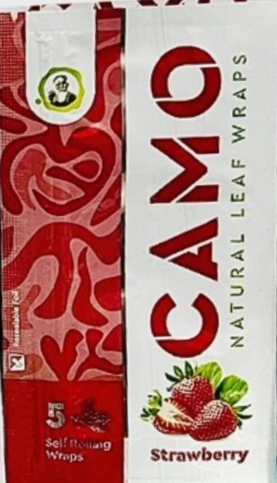 Afghan Natural Leaf Camo Wraps Sabor Fresa 6 Paquetes - 30 Hojas con Sticker Oficial de Camo Cone - imagen 1