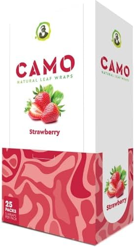 Afghan Natural Leaf Camo Wraps Sabor Fresa 6 Paquetes - 30 Hojas con Sticker Oficial de Camo Cone - imagen 2