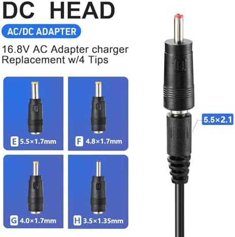 Cargador de Repuesto para Pistola de Masaje 16.8V 1A, Fuente de Poder AC DC 0.8A 1A, Cable de 59 pulgadas/1.5m - imagen 2
