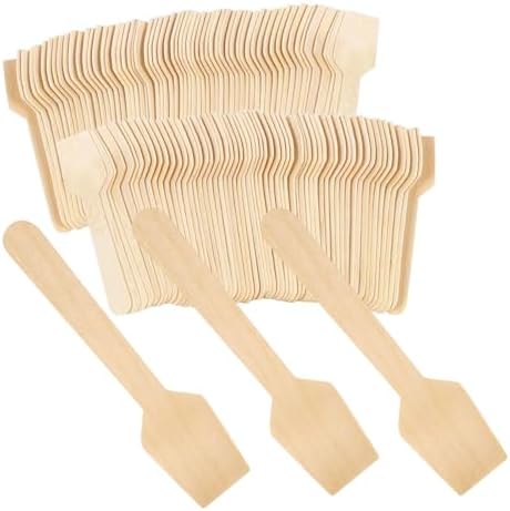Cucharas de Madera Desechables Piopiocoing de 300 Piezas, Mini de 3.75'', Cucharas para Degustación de Helado, Biodegradables de Abeto - imagen 1