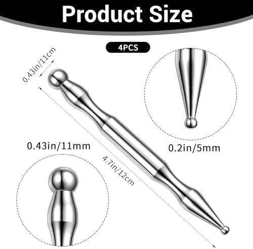 Juego de 4 Plumas de Acupuntura de Acero Inoxidable, Herramienta de Masaje Reflexológico para Cuerpo y Cara, Agujas Manuales para Relajación Profunda - imagen 2