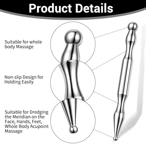 Juego de 4 Plumas de Acupuntura de Acero Inoxidable, Herramienta de Masaje Reflexológico para Cuerpo y Cara, Agujas Manuales para Relajación Profunda - imagen 3