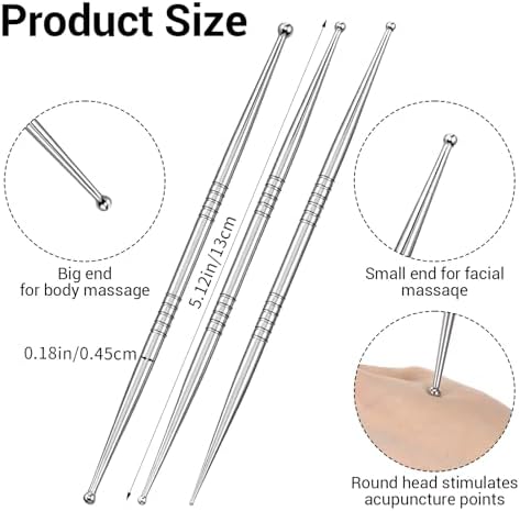 Juego de 4 Plumas de Acupuntura de Acero Inoxidable, Herramienta de Masaje Reflexológico para Cuerpo y Cara, Agujas Manuales para Relajación Profunda - imagen 5
