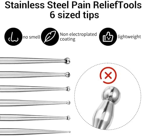 Juego de 4 Plumas de Acupuntura de Acero Inoxidable, Herramienta de Masaje Reflexológico para Cuerpo y Cara, Agujas Manuales para Relajación Profunda - imagen 6