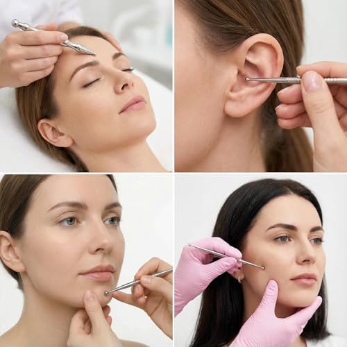 Juego de 4 Plumas de Acupuntura de Acero Inoxidable, Herramienta de Masaje Reflexológico para Cuerpo y Cara, Agujas Manuales para Relajación Profunda - imagen 7