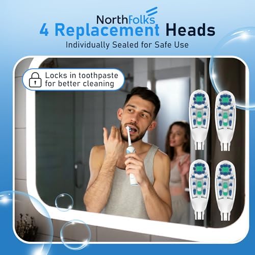 Cabezas de Cepillo de Dientes de Repuesto (4 Pcs) con Cerda Suave | Compatible con Modelos Oral-B 3733, 4732 y 4734 – Limpieza Dual - imagen 6