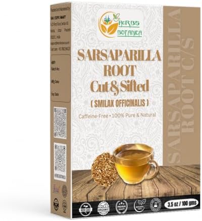 Raíz de Sarsaparilla Orgánica Herbs Botanica 100g - Purificador Natural de Sangre, Salud de la Piel, Inmunidad y Soporte Articular para Té Herbal - imagen 1