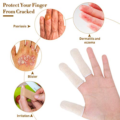 Geyoga 50 Piezas de Dedales de Algodón para Dedos y Dedos del Pie, Protectores de Pulgar y Almohadillas Protectores, Absorbentes de Humedad (5 cm/2 - imagen 3
