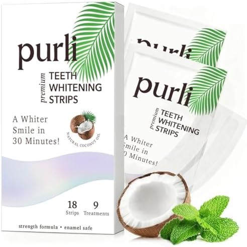 Tiras Blanqueadoras Profesionales Purli para Dientes - Tratamiento de 9 Días, Efectos Profesionales, Seguras para Encías y Esmalte, con Aceite de - imagen 1