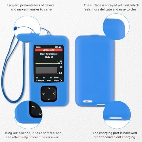 Funda para Receptor Dexcom G7 con Lanyard y 2 Protectores de Pantalla (Azul) - imagen 2