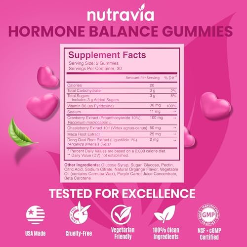 Gomitas para el Balance Hormonal de Mujeres + Suplemento para Alivio de PMS - Apoya Cambios de Ánimo, Piel Clara, Menos Calambres y Distensión - - imagen 4