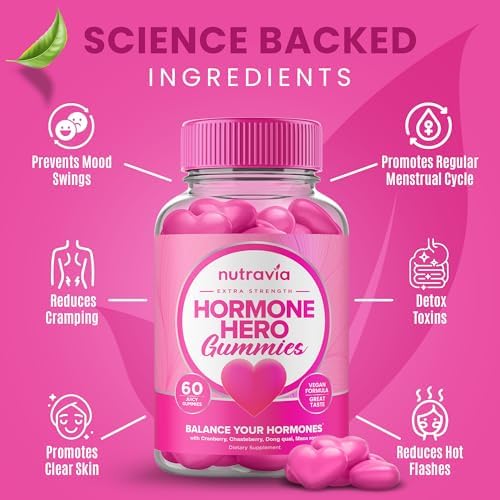 Gomitas para el Balance Hormonal de Mujeres + Suplemento para Alivio de PMS - Apoya Cambios de Ánimo, Piel Clara, Menos Calambres y Distensión - - imagen 5