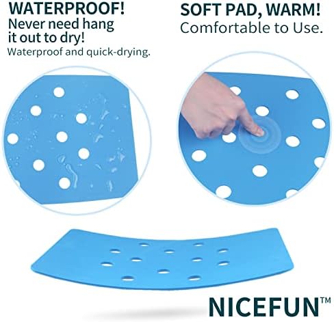 Cojín para Silla de Ducha con Respaldo Adhesivo 14 x 9.5 Pulgadas, Almohadilla de Espuma Suave Impermeable, Antideslizante, Azul (MAT149) - imagen 2