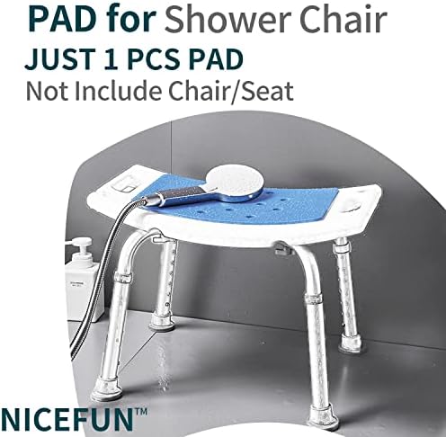 Cojín para Silla de Ducha con Respaldo Adhesivo 14 x 9.5 Pulgadas, Almohadilla de Espuma Suave Impermeable, Antideslizante, Azul (MAT149) - imagen 7