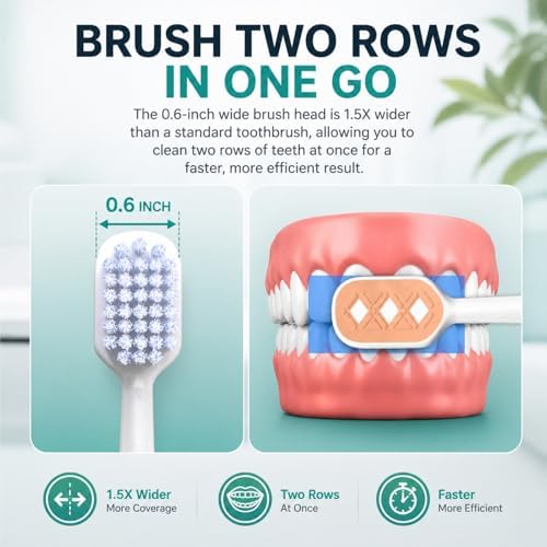 Cepillo de Dientes Geacker Ultra Clean Suave para Adultos, Cabeza Ancha, Cerdas Espirales Medias, Manual con Funda, Multi-color, Paquete de 6, Uso - imagen 4