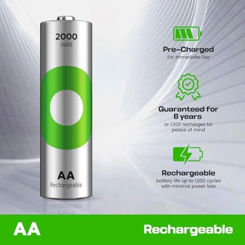 Baterías Recargables RECYKO AA 2000mAh – Pre-Cargadas – Reutilizables 1000+ Veces – Mantiene Carga Hasta 6 Años – Paquete de 8 - imagen 6