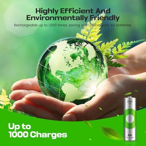 Baterías Recargables RECYKO AA 2000mAh – Pre-Cargadas – Reutilizables 1000+ Veces – Mantiene Carga Hasta 6 Años – Paquete de 8 - imagen 7