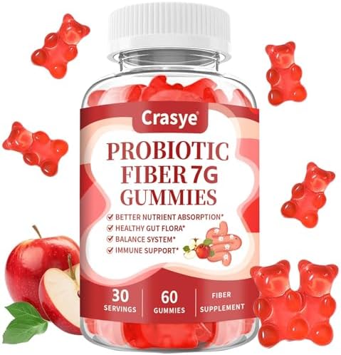 Gomitas de Fibra Crasye para Adultos, Suplemento de Fibra Probiótica Sin Azúcar para Salud Digestiva y Bienestar Inmunológico - 60 Gomitas - imagen 1