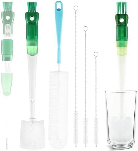 Set de 5 Cepillos Limpiadores para Botellas de Agua: 5 en 1, Herramientas Multifuncionales para Limpiar Tapas, Fondos y Popotes - imagen 1