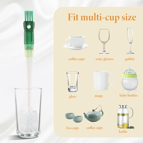Set de 5 Cepillos Limpiadores para Botellas de Agua: 5 en 1, Herramientas Multifuncionales para Limpiar Tapas, Fondos y Popotes - imagen 2