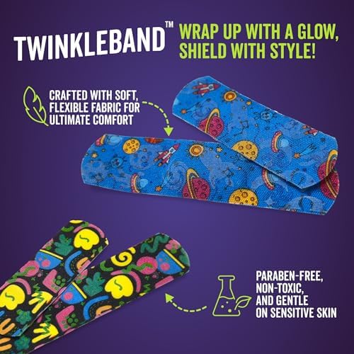 Vendas que Brillan en la Oscuridad - Kit de Reposición de 120 Vendas Adhesivas de Tela Flexibles de Colores Diversos para Niños - Pack Colorido para - imagen 3