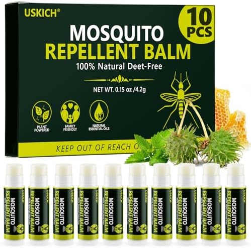 Bálsamo Repelente de Mosquitos en Barra - Paquete de 10, Natural, Tamaño Viaje, Ideal para Exterior, Senderismo y Camping, 0.15oz Cada Uno - imagen 1