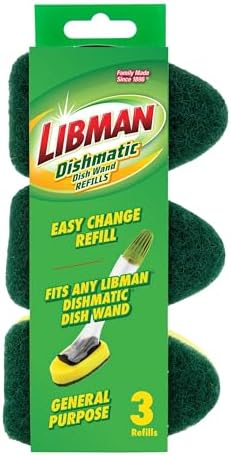 Recargas para Estropajo LIBMAN - Paquete de 3 Recargas Duraderas y No Rascantes - Compatibles con Dishmatic - imagen 5