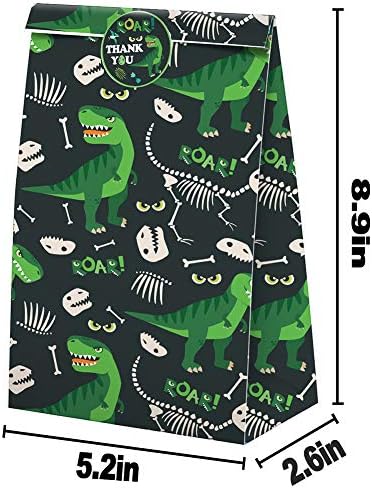 Bolsas de Sorpresas de Dinosaurios - 24 Pzs, Favoritos de Fiesta con Dulces y Stickers, Suministros para Cumpleaños Temática de Dinosaurios - imagen 4