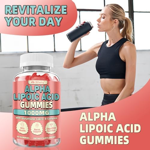 Gomitas de Ácido Alfa Lipoico 1000 MG, Suplemento ALA Potente con Glutatión, CoQ10 y Complejo B, Sin Azúcar, Sabor Frambuesa, 60 Unidades - imagen 7