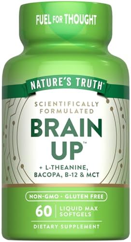 Suplemento Nature's Truth Brain Up Softgels | 60 Cápsulas | Con L-Theanina, Bacopa, B-12 y MCT | No GMO y Libre de Gluten - imagen 1