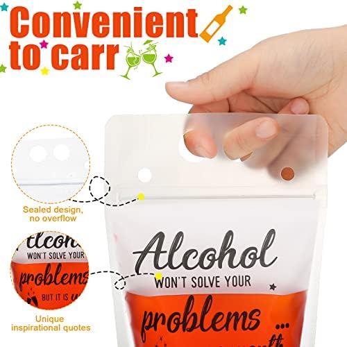 24 Sets de Bolsitas para Bebidas con Popotes para Adultos, Bolsas de Plástico Reutilizables para Jugos, Pouches de Capri Sun para Fiestas de Verano y - imagen 3